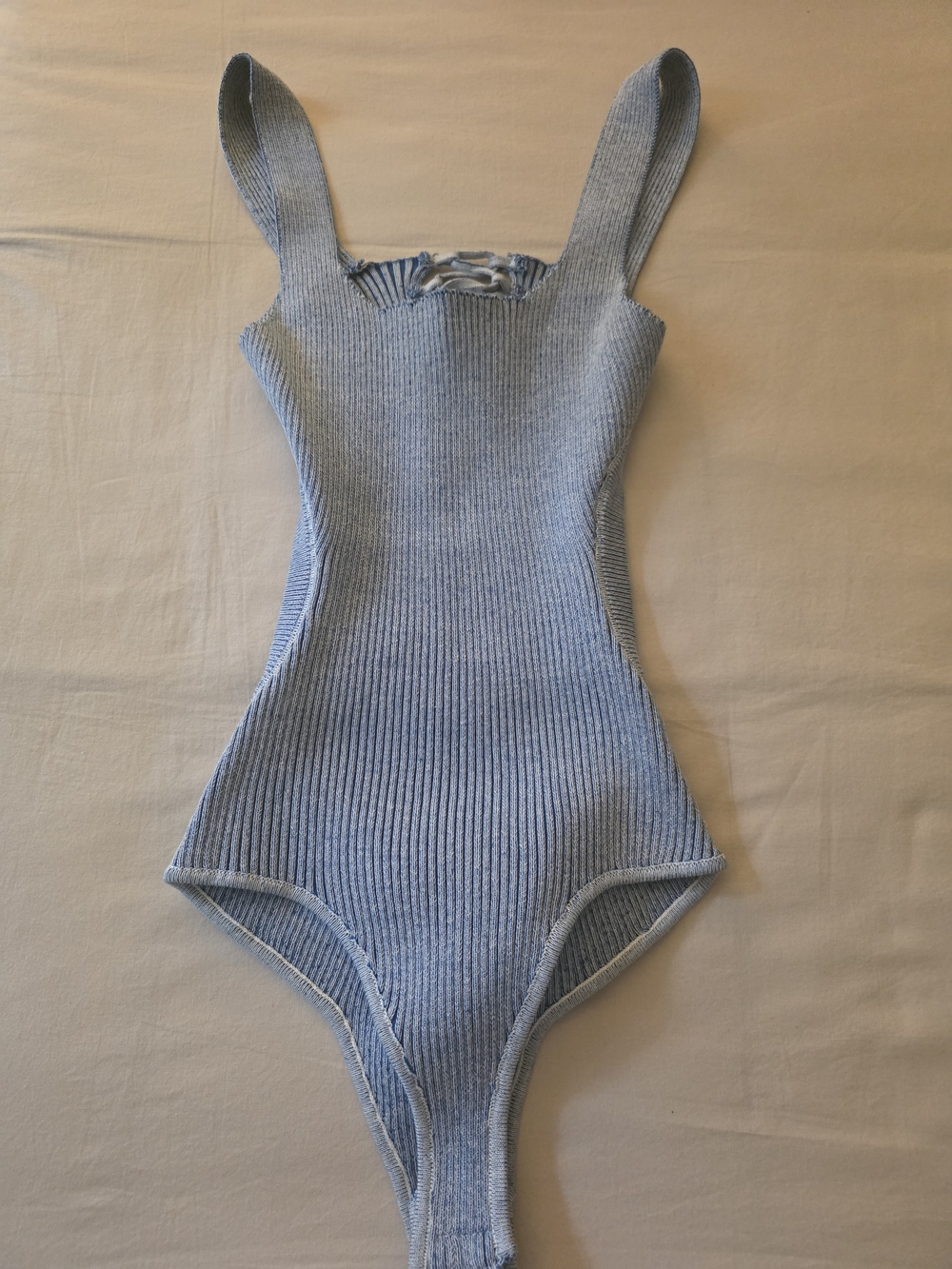 NWOT JLUXLABEL Light Blue Ribbed Knit Skirt & Body Suit - Picture 5 of 12